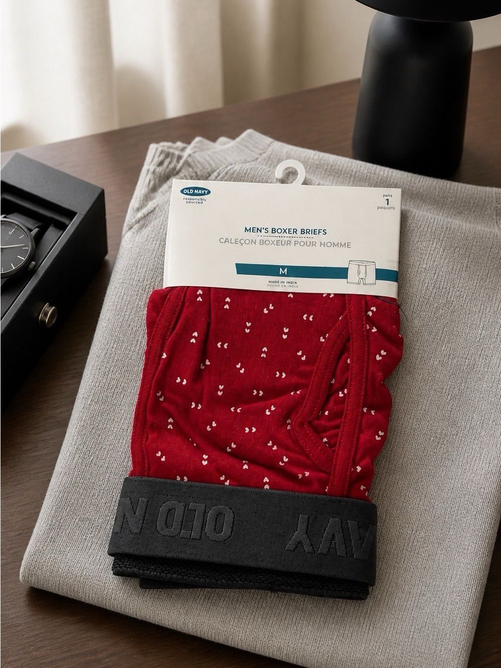 Old Navy Red Boxer Briefs with Small White Dot Pattern